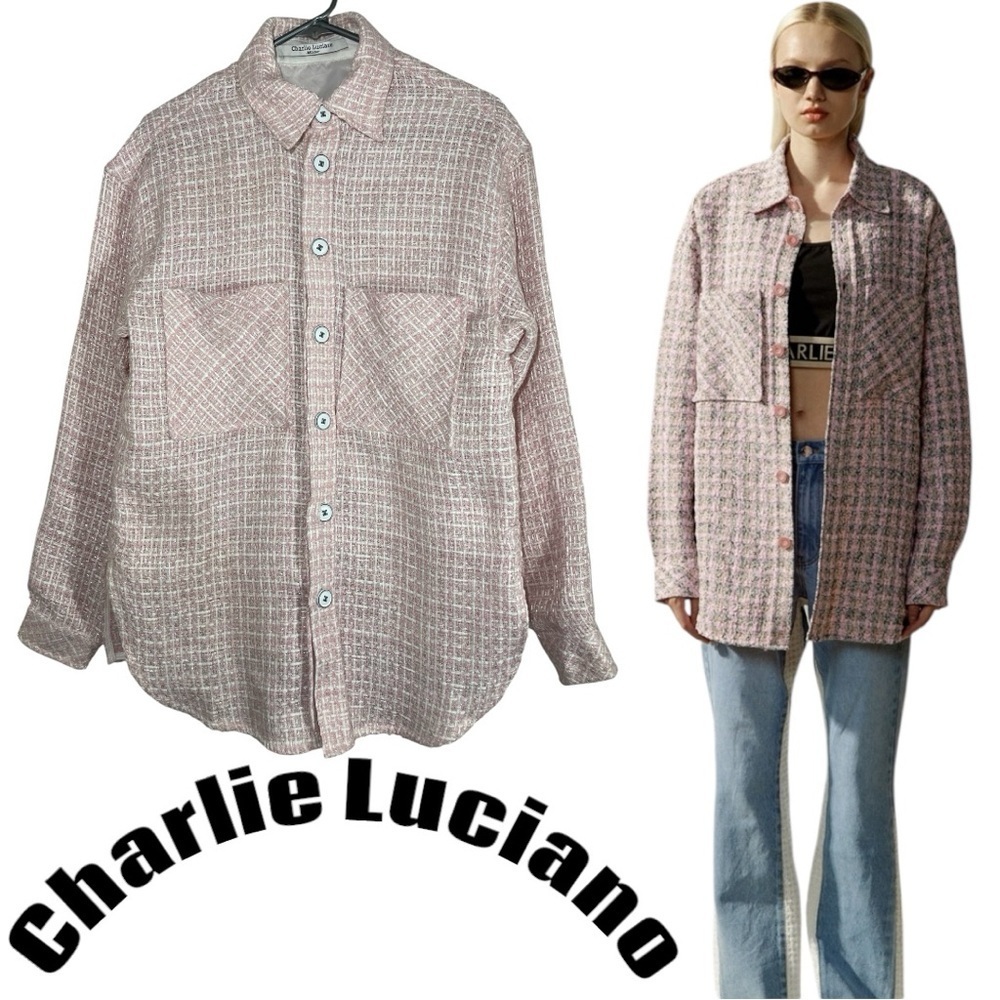 CHARLIE LUCIANO UNISEX TWEED OVERSHIRT SIZE S